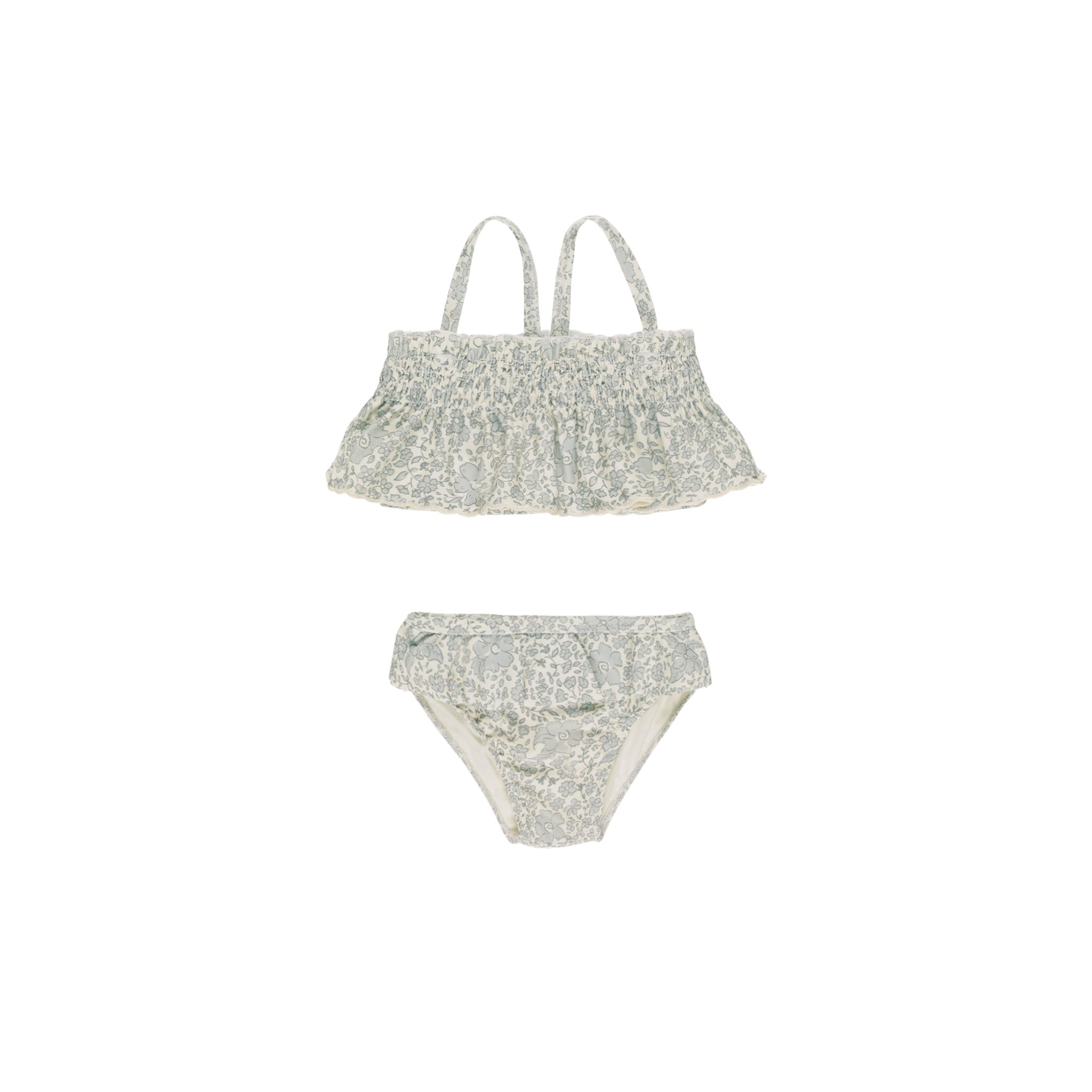 Petite Fleur Smocked Ruffle Strap Bikini main image 0