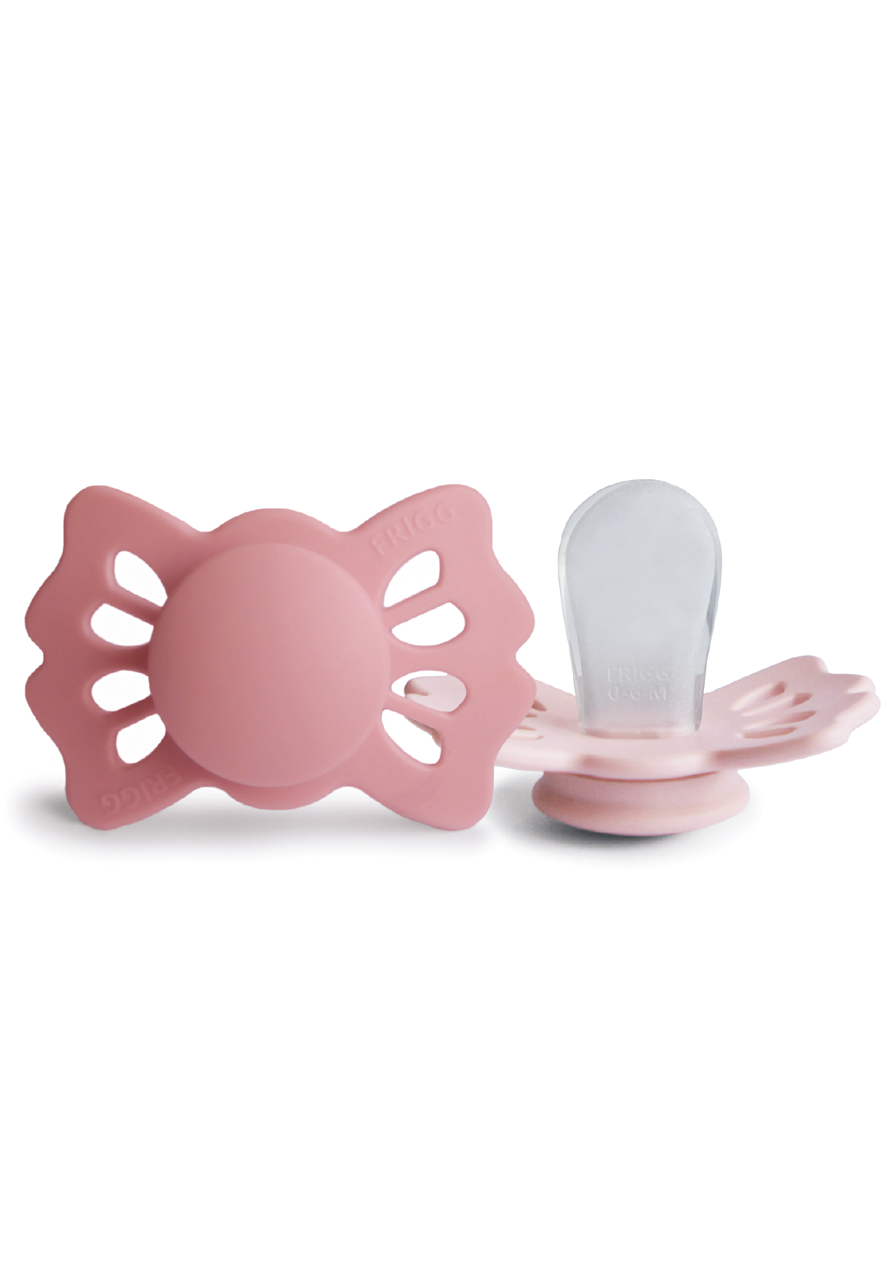 Chupones FRIGG lucky 0-6 meses (2 piezas) - cedar/baby pink