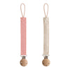 Set de 2 clips para chupón de lino - dusty rose/shifting sand