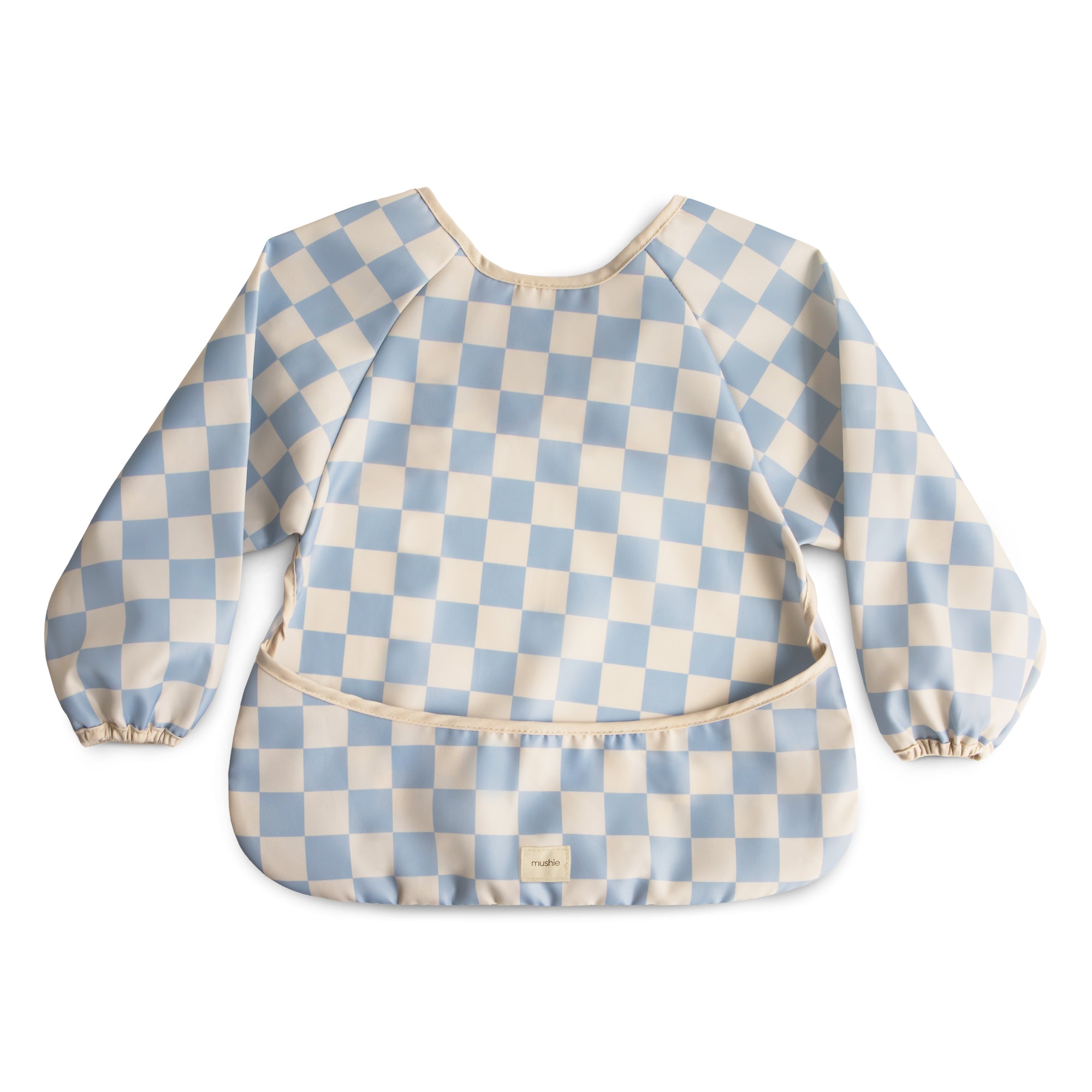 Babero de manga larga - blue check