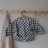 Babero de manga larga - olive check
