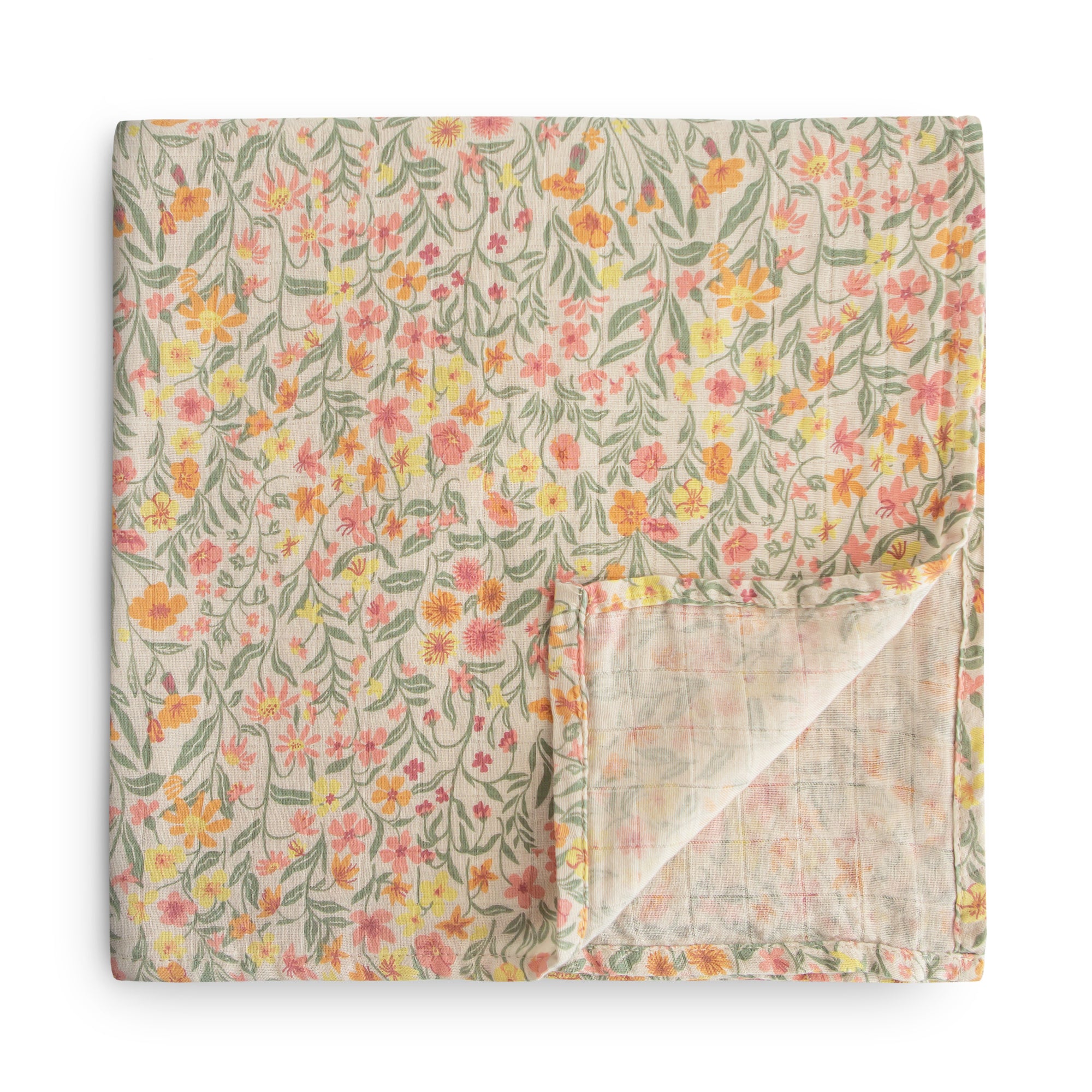 Cobija de muselina de algodón orgánico - pastel blooms