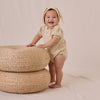 Pointelle Knit Romper - Natural