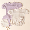 Pointelle Knit Romper - Natural
