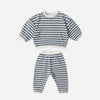 Waffle Slouch Set - Ocean Stripe