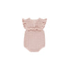 Pointelle Ruffle Romper - Bubblegum