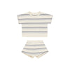 Relaxed Summer Knit Set - Blue Stripe