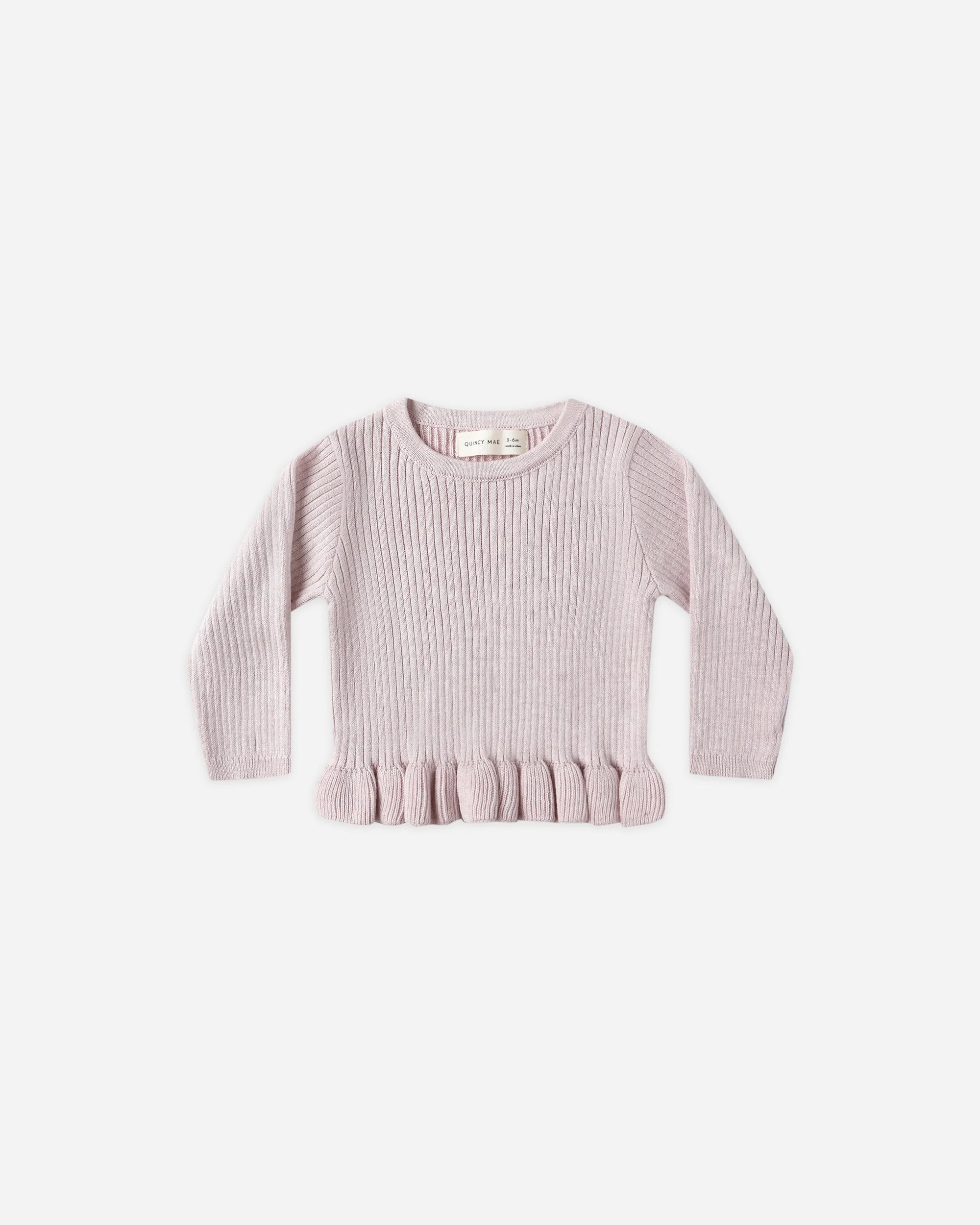 Rib Knit Peplum Top - Lilac
