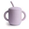 Vaso entrenador de silicona con popote - soft lilac