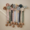 Set de 2 clips para chupón de lino - blush/cream