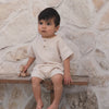 Woven Boxy Top + Short Set - Oat Check