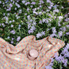 Cobija de muselina de algodón orgánico - happy flowers check